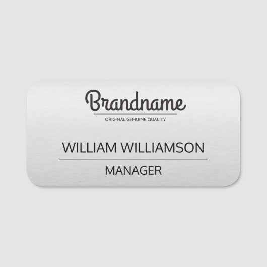 カスタムグレーのロゴ従業員 名札 (正面)
