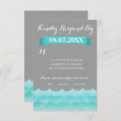 カスタムグレーアットシー航海のRSVPカード 出欠カード (正面/裏面)