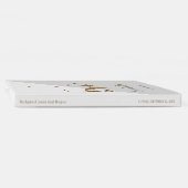 カスタムグレーエレガント金ゴールドクロスベビーバプテスマ ゲストブック (背)