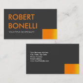 カスタムグレーオレンジテはっきりしたックス標準名刺 名刺 (正面/裏面)