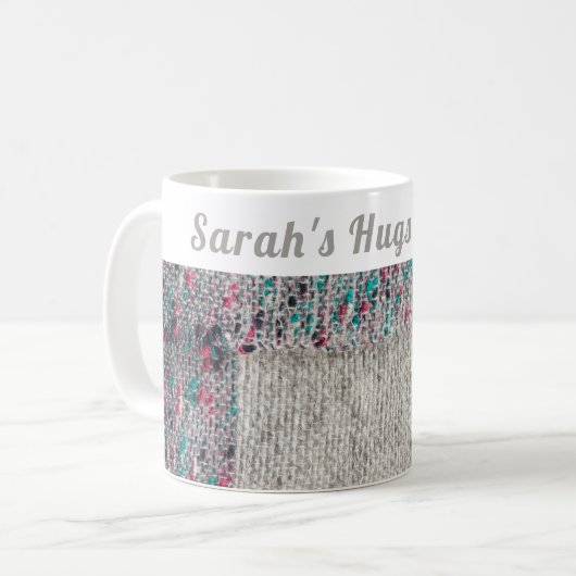 カスタムグレースペックル冬 |ハグ&ホットココア コーヒーマグカップ (正面左)