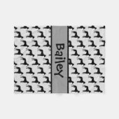 カスタムグレートダーンドッグシルエット フリースブランケット (正面(横))