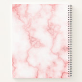 カスタムグレーネームとピンク大理石のルックのモノグラム ノートブック (裏面)