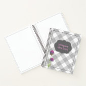 カスタムグレーバッファロープレイドと花 ノートブック (内部)