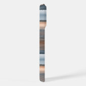 カスタムグレーブルータウペブラウンウォーターカラーストライプアート iPhoneケース (右側面)