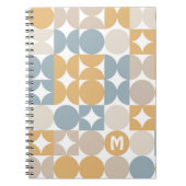 カスタムグレーブルーマスタードトウペブラウンアートパターン ノートブック (正面)