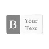 カスタムグレーモノグラムのラベルまたはギフトラベル ラベル (正面)