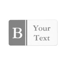 カスタムグレーモノグラムのラベルまたはギフトラベル