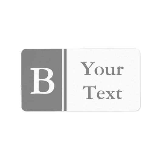 カスタムグレーモノグラムのラベルまたはギフトラベル ラベル (正面)