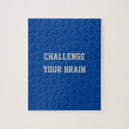 カスタムグレー文字挑戦あなたの脳深いブルー ジグソーパズル