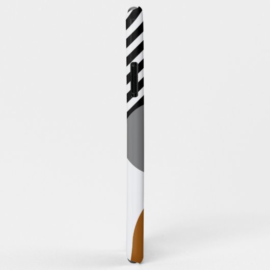 カスタムグレー白黒ブラウンサークルアートパターン Case-Mate iPhoneケース (裏面/右)