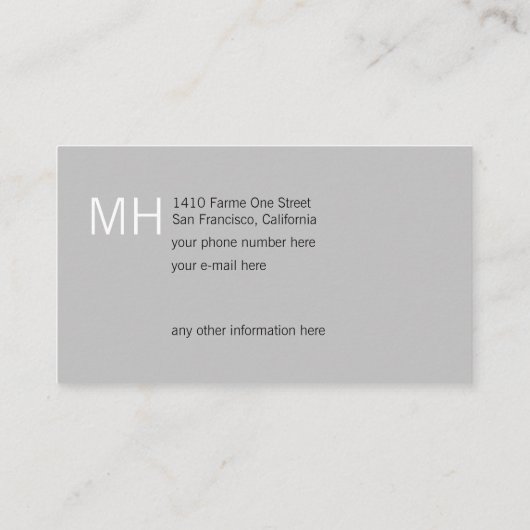 カスタムグレー 名刺 (裏面)