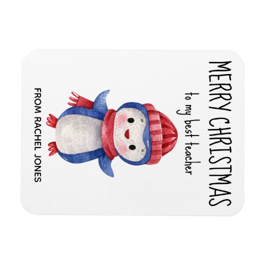 カスタムグ最高の先生メリークリスマス マグネット (横)