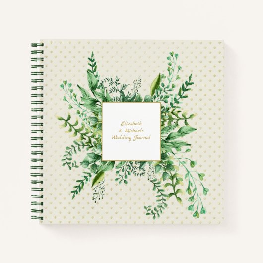 カスタムグ葉リー結婚ブライダルシャワー ノートブック (正面)
