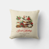 カスタムグ離れリーン水の色ヴィンテージクリスマス クッション (正面)