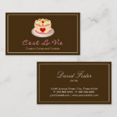 カスタムケーキとクッキーのデザートベーカリー店 名刺 (正面/裏面)