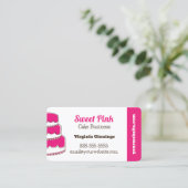 カスタムケーキのピンクベーカリーメニュー味 名刺 (スタンド正面)