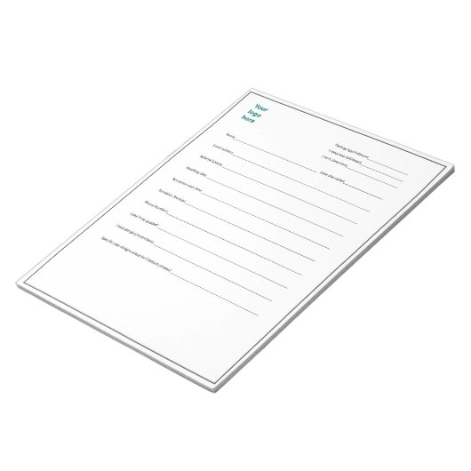 カスタムケーキデコレータアポイントメント型枠カスタムロゴ ノートパッド (アングル)