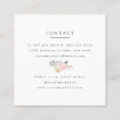 カスタムケーキフローラ金ゴールドグリッターフレームベーカリー スクエア名刺 (裏面)