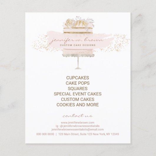 カスタムケーキベイカーイベントパティッセリーフライヤーガーリー (正面)