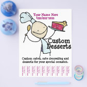 カスタムケーキ。飾のケータリング チラシ (シングル)