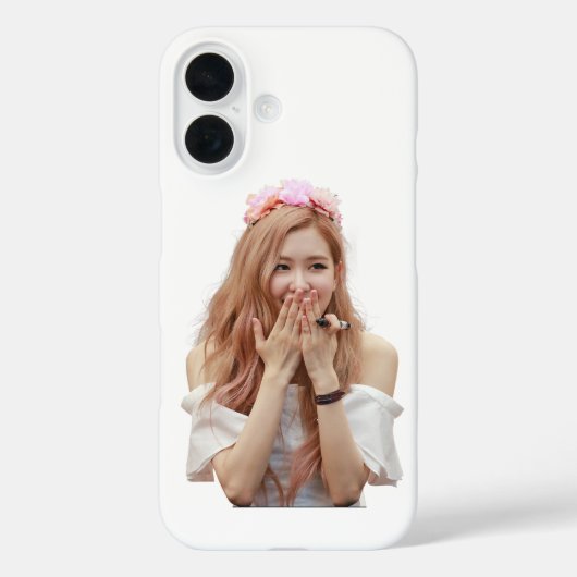 カスタムケースiphone 16バラブラックピンク Case-Mate iPhoneケース (裏面)