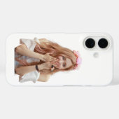 カスタムケースiphone 16バラブラックピンク Case-Mate iPhoneケース (裏面 (横))