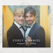 カスタムゲイの結婚写真2つのルーム スパークリングワインラベル (シングルラベル)