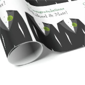 カスタムゲイグリーンカーネーション結婚ズギフトラップ ラッピングペーパー (ロールコーナー)