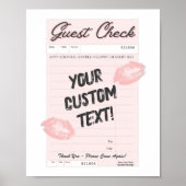 カスタムゲストチェックパーソナライズされた引用文ピンクポスター ポスター (正面)