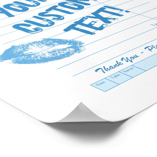 カスタムゲストチェックパーソナライズされた引用文ブルー ポスター (角)