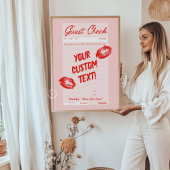 カスタムゲストチェックパーソナライズされた引用文レッドポスター ポスター