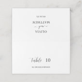 カスタムゲストネーム結婚ホワイト プレイスカード (外部開封)