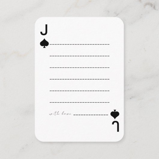 カスタムゲストブックトランプ結婚ズ エンクロージャーカード (裏面)