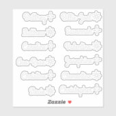 カスタムゲストリスト名かわいい星ライトグレー シール (シート)