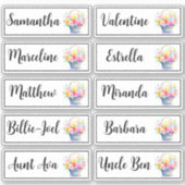 カスタムゲストリスト10名書道ブーケ シール (正面)