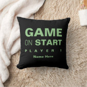 カスタムゲーマーゲームルームデコーグリーンブラック クッション (ブランケット)