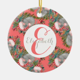 カスタムコアラクリスマスピンクセラミックオーナメント セラミックオーナメント