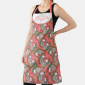 カスタムコアラクリスマスピンク エプロン (インサイチュ)