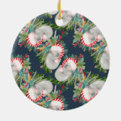 カスタムコアラクリスマスブルー セラミックオーナメント (裏面)