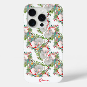 カスタムコアラクリスマスホワイト iPhone 15 PROケース