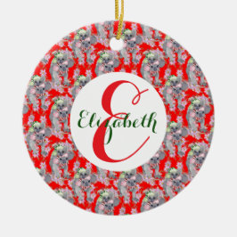 カスタムコアラファミリーレッドクリスマスセラミックオーナメント セラミックオーナメント