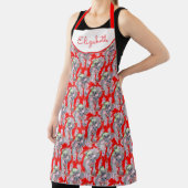 カスタムコアラファミリーレッドクリスマス エプロン (インサイチュ)