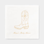 カスタムコケットブーツ&ボーズベビーシャワーナプキンズ 箔ナプキン (正面)