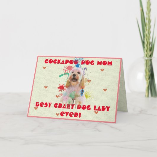 カスタムコックポオマママドッグ最高のドドグ熱狂するレディーカード サンキューカード (正面)