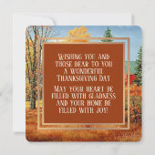 カスタムコテージファーム水の色ハッピーサンクスギビング シーズンカード (裏面)