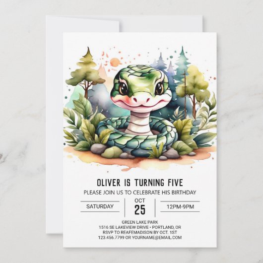 カスタムコブラ誕生日 招待状 (正面)