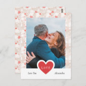 カスタムコラージカップル写真&バレンタインデー ポストカード (正面/裏面)