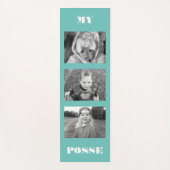 カスタムコラージブラック&ホワイトターコイズ ヨガマット (正面)