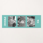 カスタムコラージブラック&ホワイトターコイズ ヨガマット (正面(横))